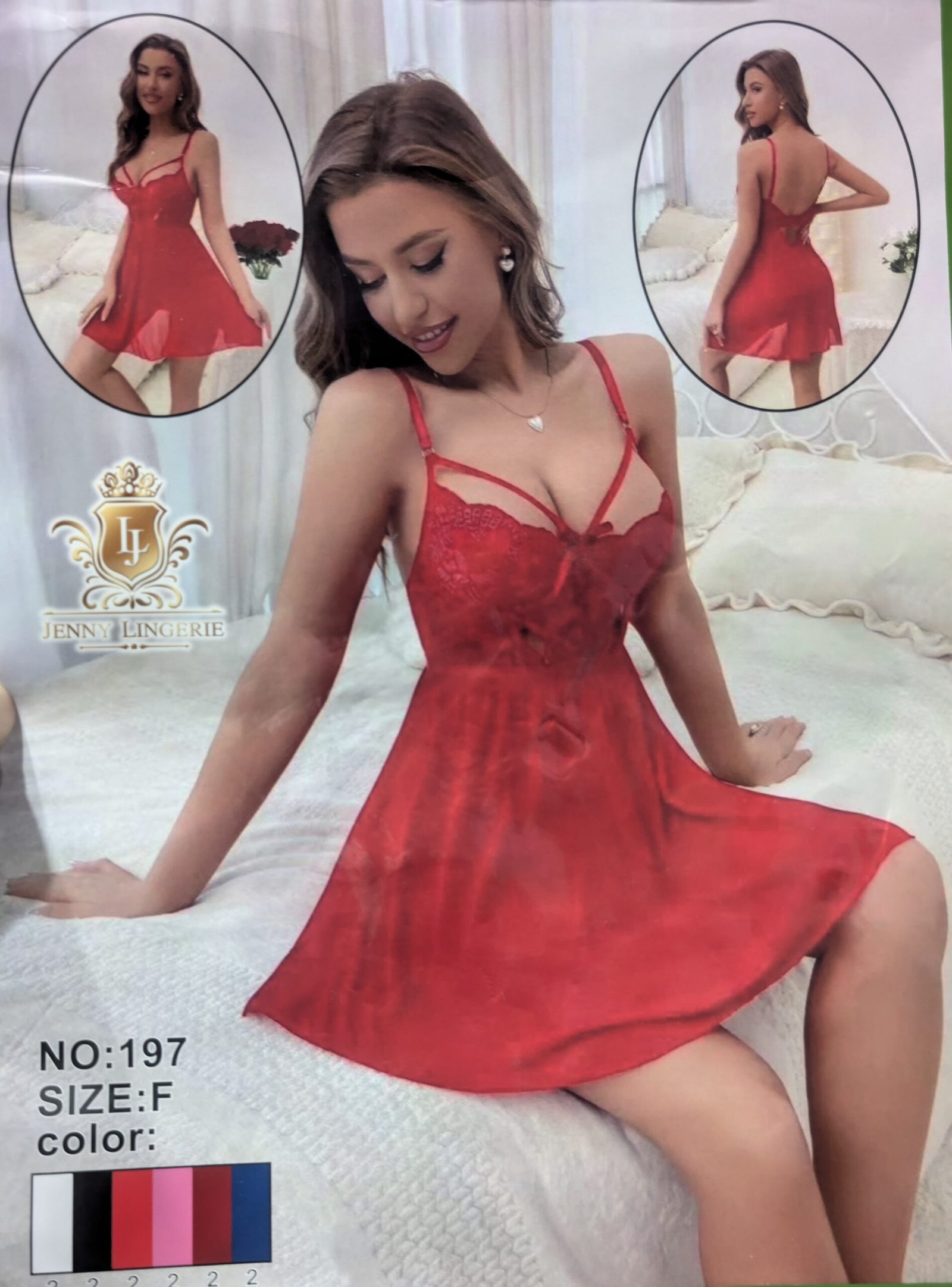 Scarlet Grace Satin Lace Babydoll Nightdress